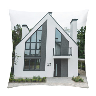 Personality  Green Grass Near New Modern And Luxury House  Pillow Covers