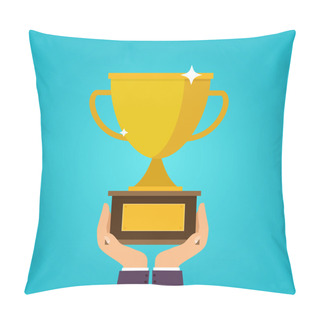 Personality  Man Holding Trophy Cup Pillow Covers