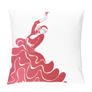 Personality  Young Passionate Woman Dancing Flamenco Pillow Covers