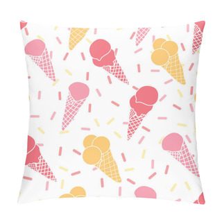Personality  Fun Ice Cream And Sprinkles Seamless Pattern Pillow Covers