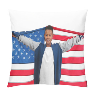 Personality  Boy On American Flag Pillow Covers
