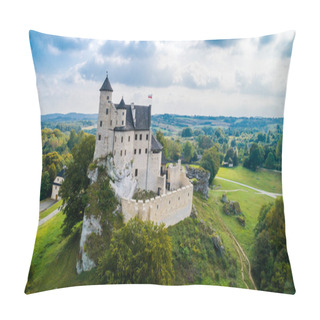 Personality  Bobolice Castle, An Old Medieval Fortress Or Royal Castle In The Village Of Bobolice, Poland Pillow Covers