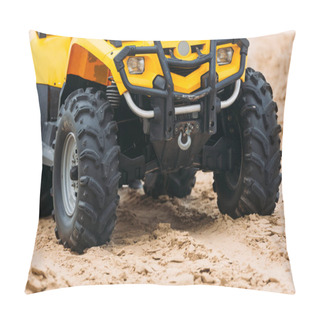 Personality  Partial View Of All-terrain Vehicle On Sand Pillow Covers
