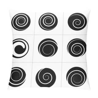 Personality  Collection Of Spiral Vector Elements. For Your Next Projects Pillow Covers