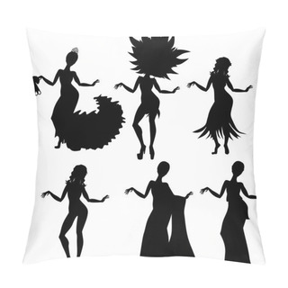 Personality  Silhouette Of Girl And Various Dance Costumes Pillow Covers