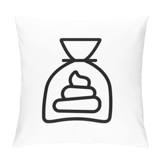 Personality  Shit In The Package Icon Vector. Shit In The Package Sign. Isolated Contour Symbol Illustration Pillow Covers