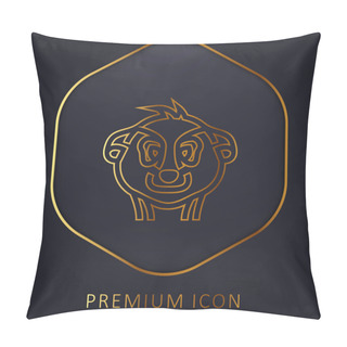 Personality  Animal Head Outline Golden Line Premium Logo Or Icon Pillow Covers