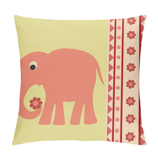 Personality  Vector Background With Elephant. Pillow Covers