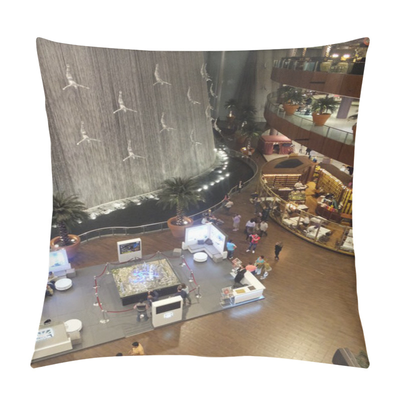 Personality  Waterfall At Dubai Mall In Dubai, UAE Pillow Covers