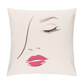 Personality  Beautiful Woman Face Pillow Covers