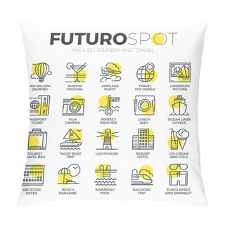 Personality  Tourism Recreation Futuro Spot Icons Pillow Covers