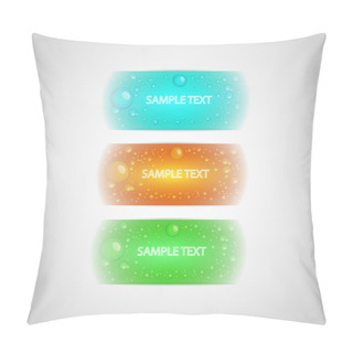 Personality  Vector Set Of Buttons With Water Drops. Pillow Covers