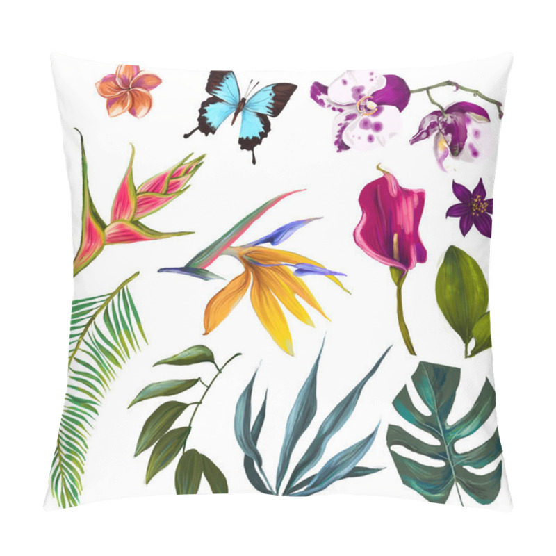 Personality  set with exotic flowers pillow covers