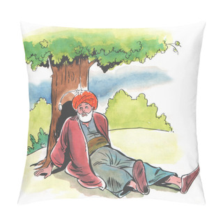 Personality  Nasreddin Hodja, Turk Masalli Pillow Covers