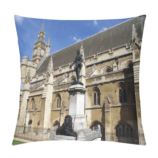 Personality  Lord Oliver Cromwell Statue, Big Ben Clock Tower, Palace Of Westminster, London, UK Pillow Covers