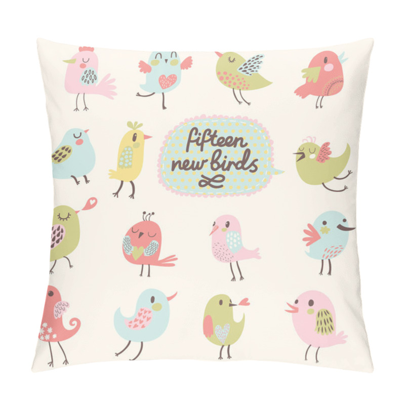 Personality  Cute birds in vector. pillow covers