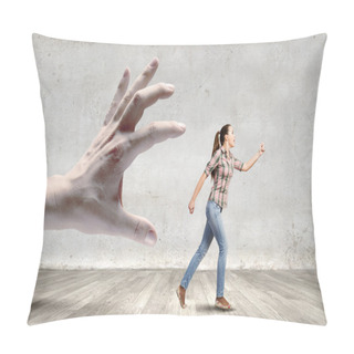 Personality  Woman Escaping From Hand Pillow Covers