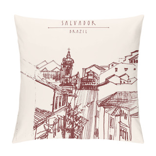 Personality  Old Town View In Salvador, Bahia Pillow Covers