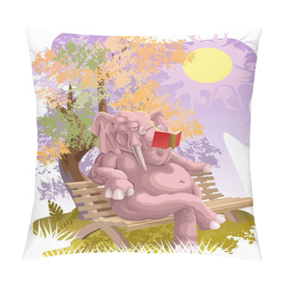 Personality  Reading Elephant Pillow Covers