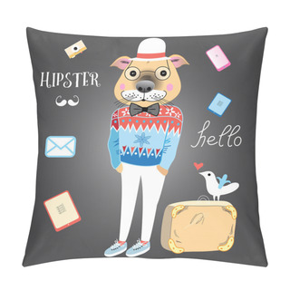 Personality  Hipster Dog Pillow Covers