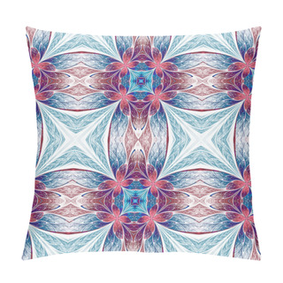 Personality  Symmetrical Flower Pattern In Stained-glass Window Style On Ligh Pillow Covers