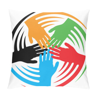 Personality  Teamwork Hands Icon Pillow Covers