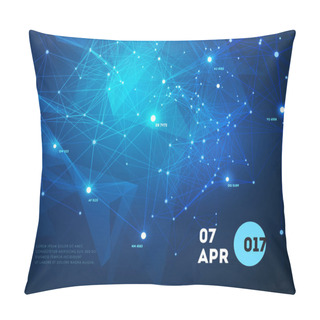 Personality  3D Abstract Mesh Background With Circles, Lines And Triangular Shapes Design Layout For Your Business. Vector Illustartion Pillow Covers