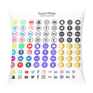 Personality  Social Media Icon Set Pillow Covers