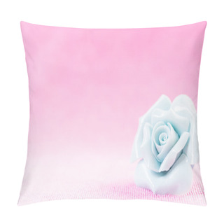 Personality  Pastel Rose (Ceramic ) On Pink Fabic Background Pillow Covers