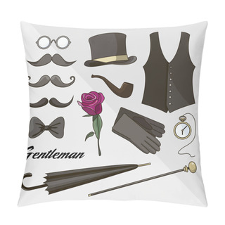 Personality  Set Of Vector Elements For Gentlemen Pillow Covers