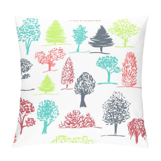 Personality  Trees Sketch Set Pillow Covers