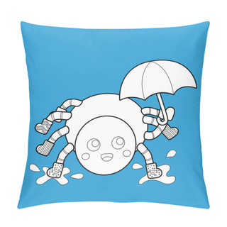 Personality  Cute Funny Itsy Bitsy Spider Out Classic Story Cartoon Digital Stamp Outline Pillow Covers