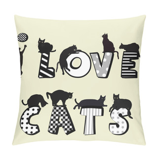 Personality  I Love Cats Pillow Covers