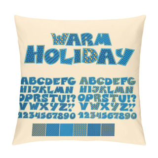 Personality  Christmas Patchwork Style Abc Font. Alphabet Symbol Set For Xmas Pillow Covers