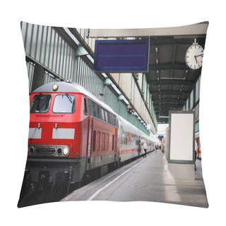 Personality  Train In The Station With Clock Pillow Covers