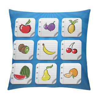 Personality  Set Of Fruits And Vegetables Icons Pillow Covers