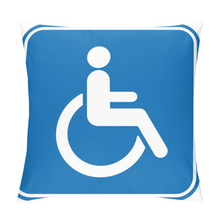 Personality  Disabled Wheelchair Icon, Vector Illustration Pillow Covers