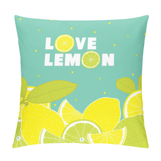 Personality  Postcard With Lemons. Pillow Covers
