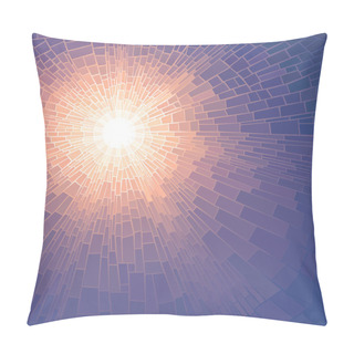 Personality  Vector Illustration Mosaic Of Sun With Rays. Pillow Covers