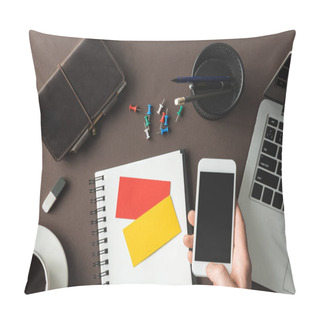 Personality  Hand Holding Smartphone Pillow Covers
