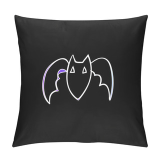 Personality  Bat Outline Blue Gradient Vector Icon Pillow Covers