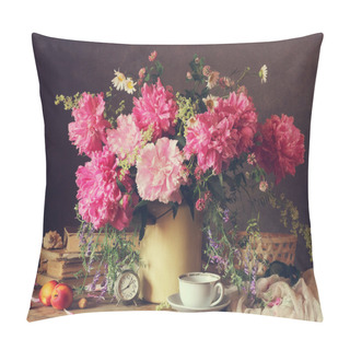 Personality  Still Life With A Bouquet Of Peonies. Pillow Covers