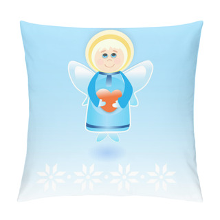 Personality  Vector Angel With Heart. Pillow Covers
