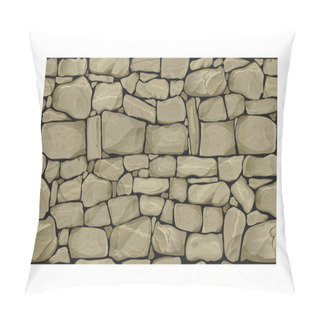 Personality  Seamless Texture Of Old Stone. Breccia. Classic Vintage Brickwork Of The Facade. Vector Graphics Pillow Covers