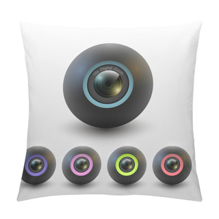 Personality  Camera Lenses. Raster Version.Vector Pillow Covers
