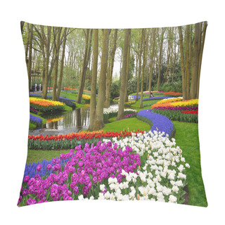 Personality  Colorful Blossing Tulips In Keukenhof Park In Holland Pillow Covers