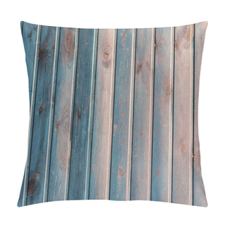 Personality  Blue Painted Wooden Surface, Texture, Different Blue Shades. Rustic Natural Wood Vertical Planks With Cracks, Scratches For Background With Space For Text Pillow Covers