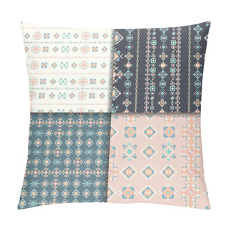 Personality  Ethnic Seamless Pattern Set Pillow Covers