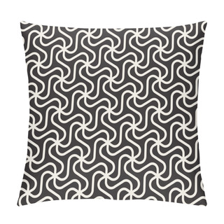 Personality  Vector Seamless Black And White Rounded Triangular Lines Lace Pattern Pillow Covers