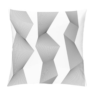 Personality  Design Element Piligonal Many Parallel Lines Wavy Form03 Pillow Covers